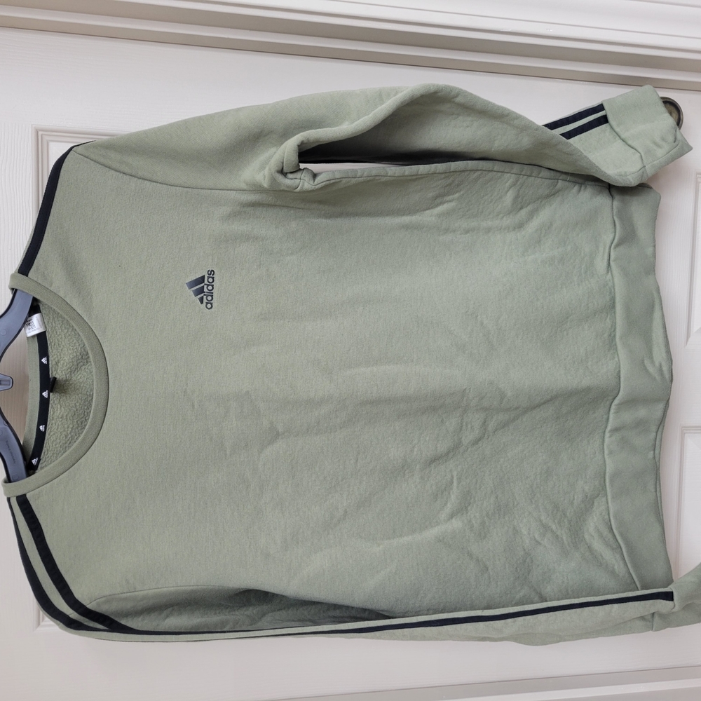 Adidas Green Sweatshirt with Black Stripes